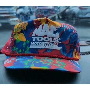Vintage Nissin MAC Tools Motorsports Red Hawaiian Hat